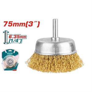 Spazzola a Tazza 75mm Ottone Attacco 1/4