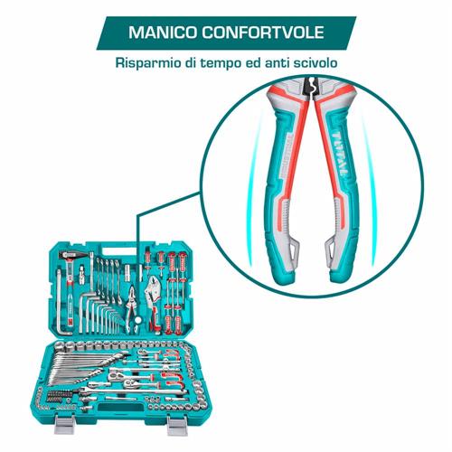 Set da 142 pezzi - Chiavi a bussola, Esagonali e Pinze