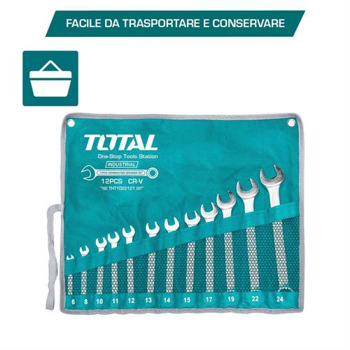 Set 12 Chiavi Combinate 6-24mm - Industrial