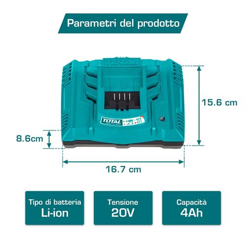 Caricabatteria rapido 4Ah - 20V
