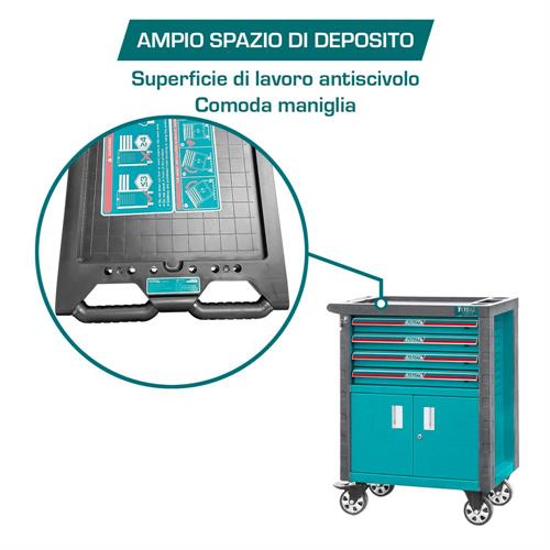 Carrello Porta Attrezzi - 4 Cassetti