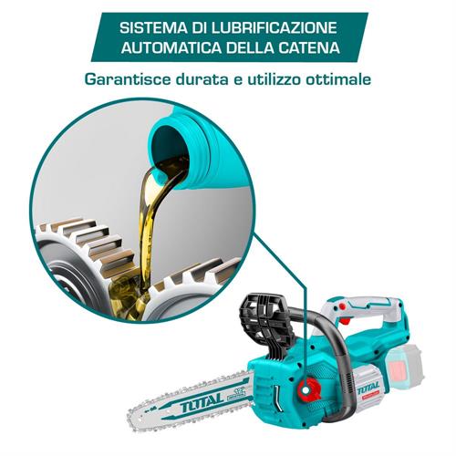 Motosega a Batteria 20V 12 (30cm) con 2 Batterie 4Ah