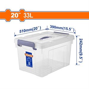 Contenitore in Plastica 33L - Trasparente, 510x390x242mm