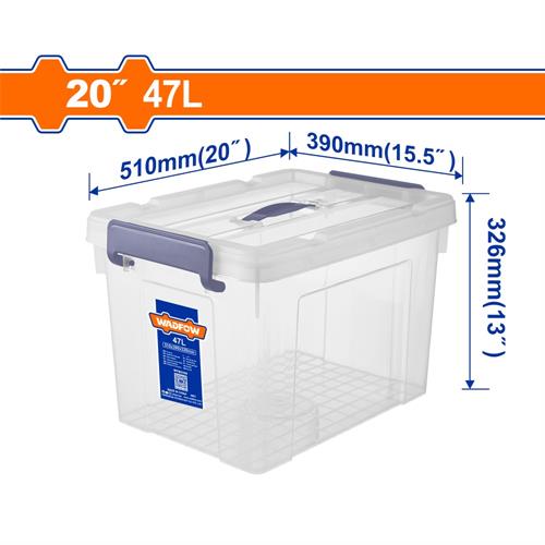 Contenitore in Plastica 47L - Trasparente, 510x390x326mm