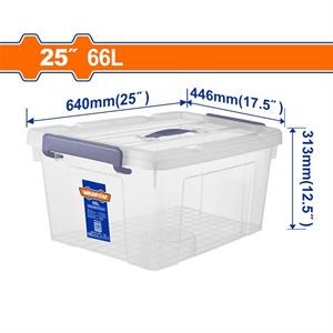 Contenitore in Plastica 66L - Trasparente, 640x446x313mm