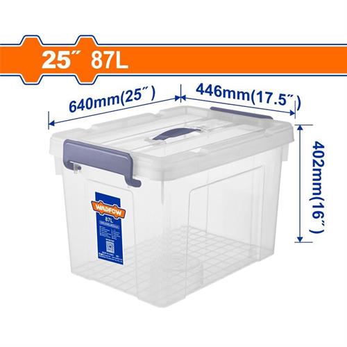 Contenitore in Plastica 87L - Trasparente, 640x446x402mm