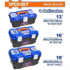 Set di 3 cassette porta attrezzi - Fibbia in Metallo