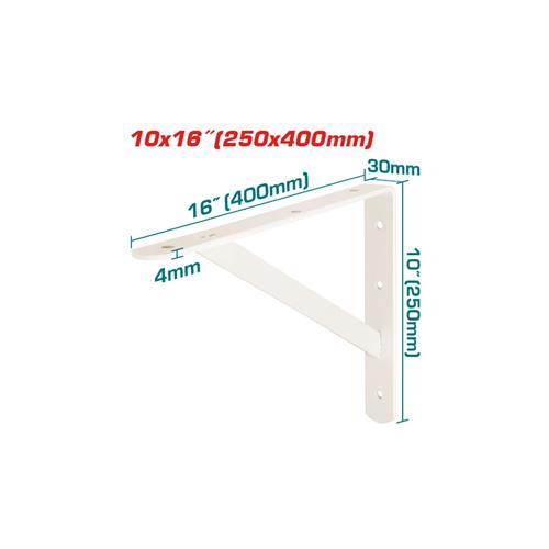 Staffa Rinforzata per Mensole Pesanti 25X40Cm