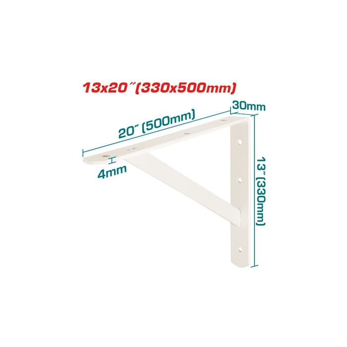 Staffa Rinforzata per Mensole Pesanti 33X50Cm