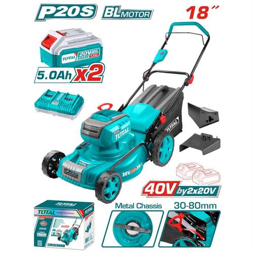 Tosaerba 40V - Taglio 460mm con 2 Batterie 5Ah E Caricabatteria
