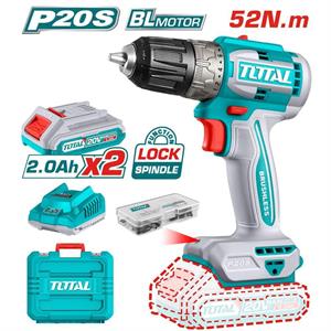 Trapano Avvitatore Brushless 20V - 52Nm, 2 velocità, LED