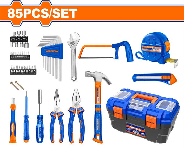 Set Attrezzi Manuali 85 pz - Cassetta in Plastica, Chiavi, Pinze