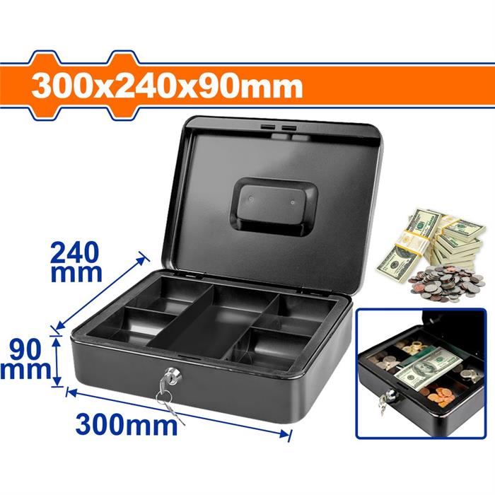 Cassettiera per Soldi con 5 Scomparti, 6.5L, Con Chiave