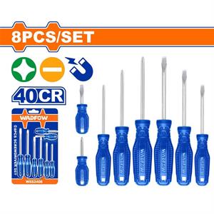 Set Cacciaviti 8 pz - Punta Tonda, Acciaio 40Cr	