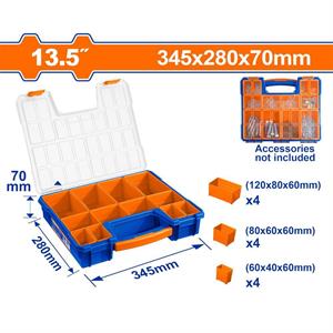Organizer in Plastica - 12 Scomparti Rimovibili, 345x280x70mm