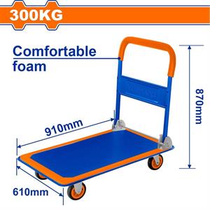 Carrello Piattaforma Pieghevole 300kg, Acciaio, Manico con Schiuma