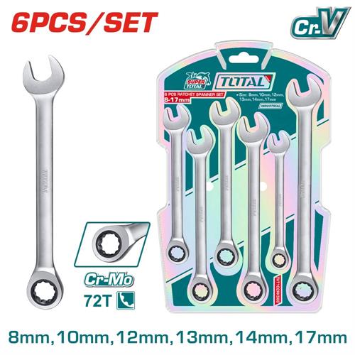 Set di 6 chiavi a cricchetto 8-17 mm