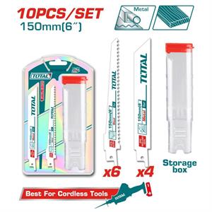 Set 10 lame per seghetto alternativo – legno e metallo – HCS & Bi-Metal – 150 mm