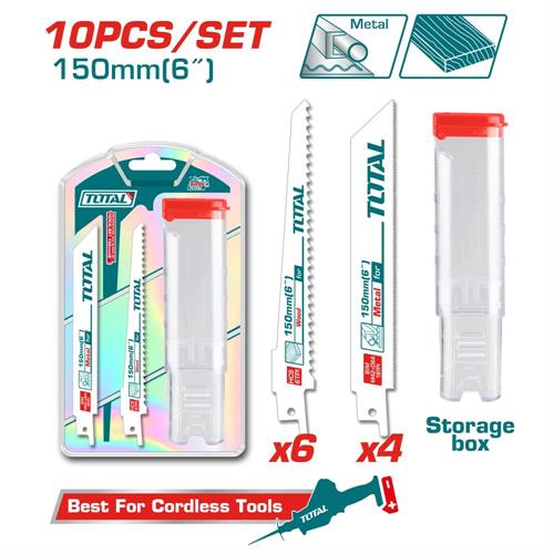 Set 10 lame per seghetto alternativo – legno e metallo – HCS & Bi-Metal – 150 mm