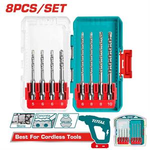 Set 8 punte SDS Plus per trapano a percussione – lunghezze 110/160 mm