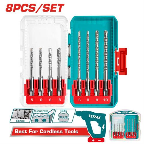 Set 8 punte SDS Plus per trapano a percussione – lunghezze 110/160 mm