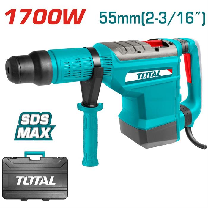 Martello combinato SDS MAX 1700W – 5-19J – per foratura e scalpellatura – con sistema antivibrazione