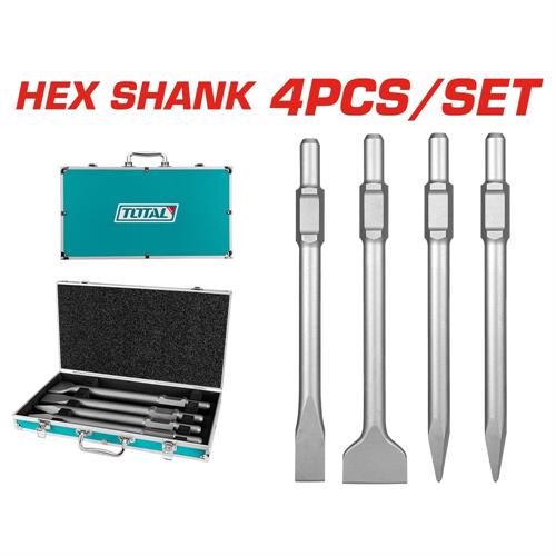 SET 4 SCALPELLI ESAGONALI SDS CON VALIGETTA IN ALLUMINIO