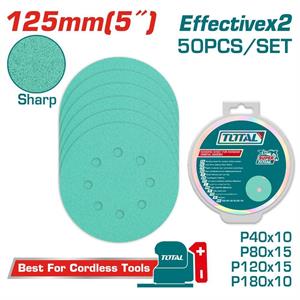 SET 50 DISCHI ABRASIVI Ø125MM GRANA P40–P180