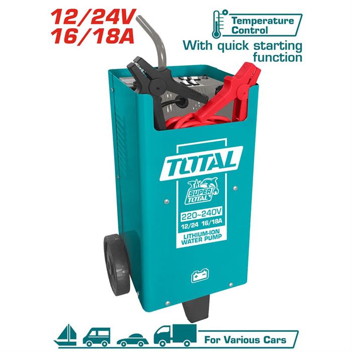 Caricabatterie 12/24v, 16/18a, avviamento rapido