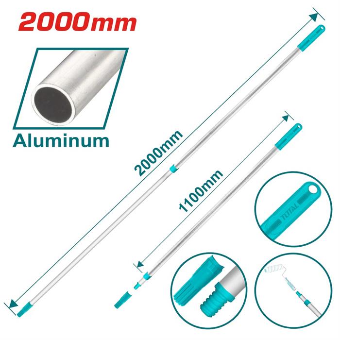 ASTA TELESCOPICA IN ALLUMINIO 110–200 CM A 2 SEZIONI