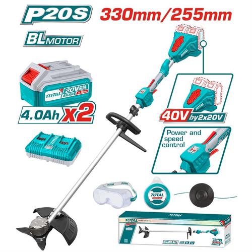 DECESPUGLIATORE 40V CON LAMA 3T E 2 BATTERIE 4AH