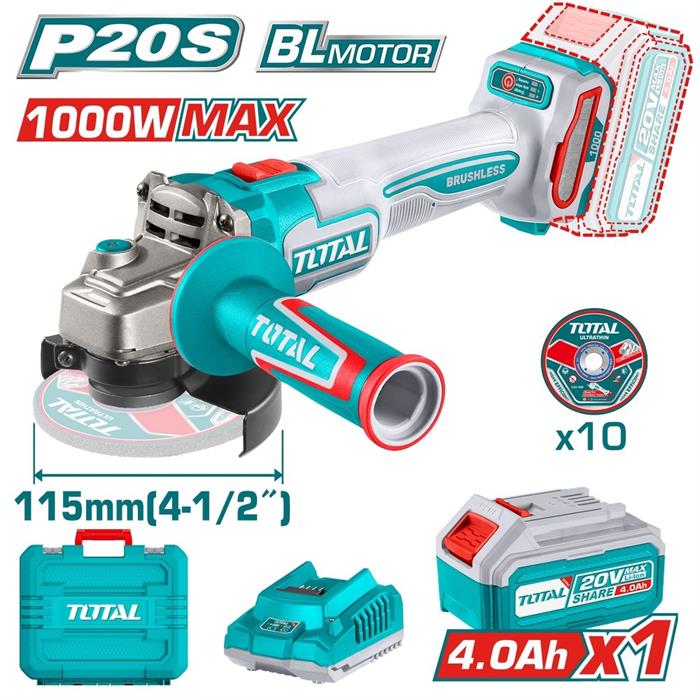 KIT SMERIGLIATRICE ANGOLARE 20V 115MM