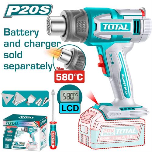PISTOLA TERMICA 20V LCD 580°C