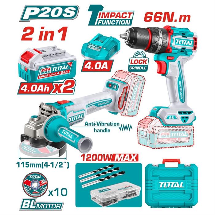 KIT TRAPANO-AVVITATORE E FLEX 20V