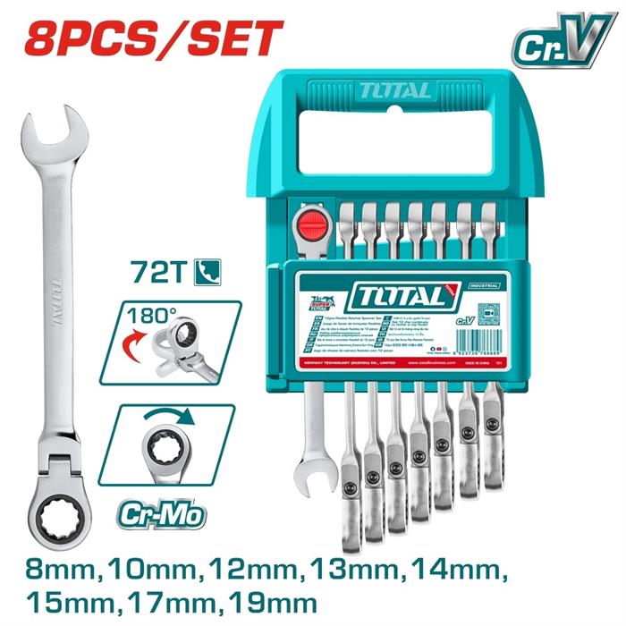 KIT 8 CHIAVI CRICCHETTO 8-19MM